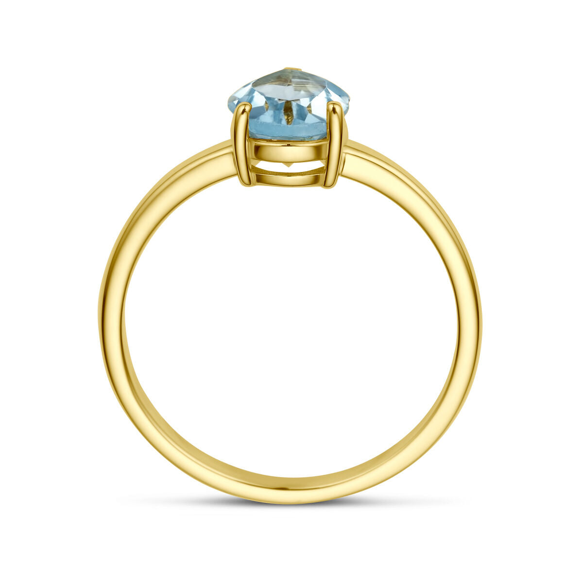 pierścionek niebieski topaz 14K żółte złoto