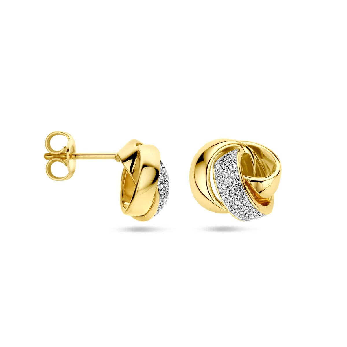 kolczyki wkrętki diament 0.19ct (2x 0.095ct) h si 14K żółte złoto