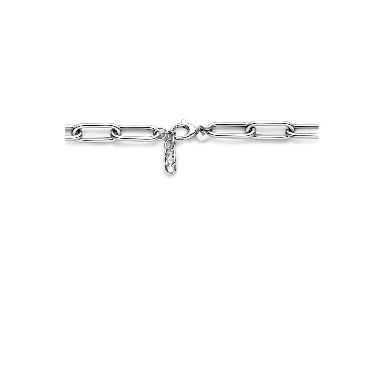 naszyjnik paperclip okrągła rura 11,5 mm 43 + 3,5 cm srebro rodowane