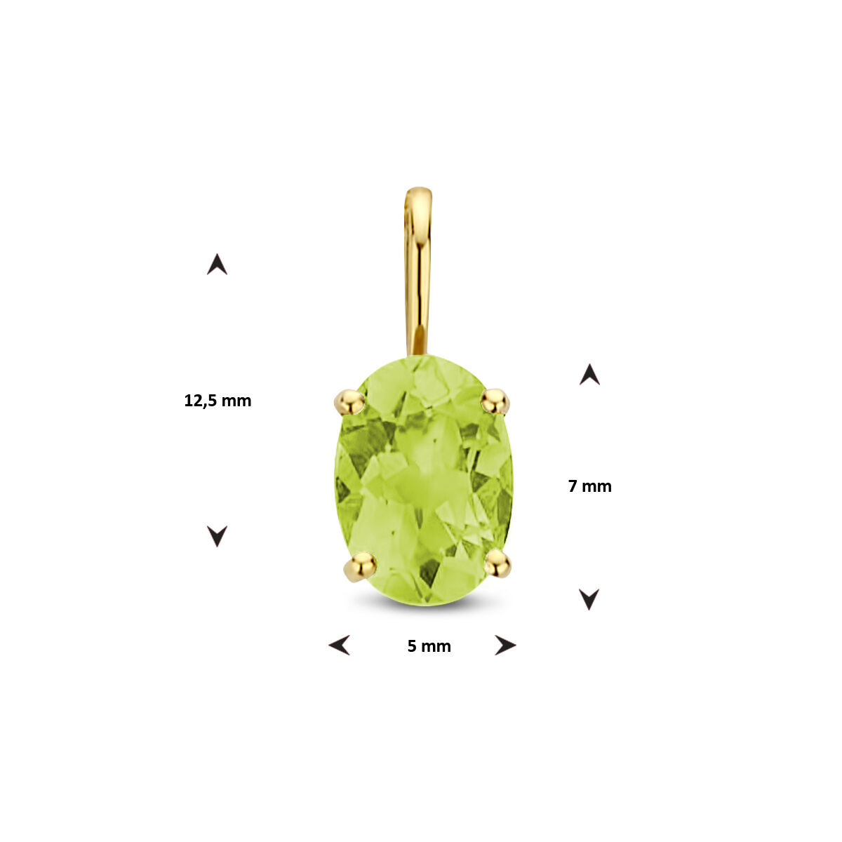 wisiorek peridot 14K żółte złoto