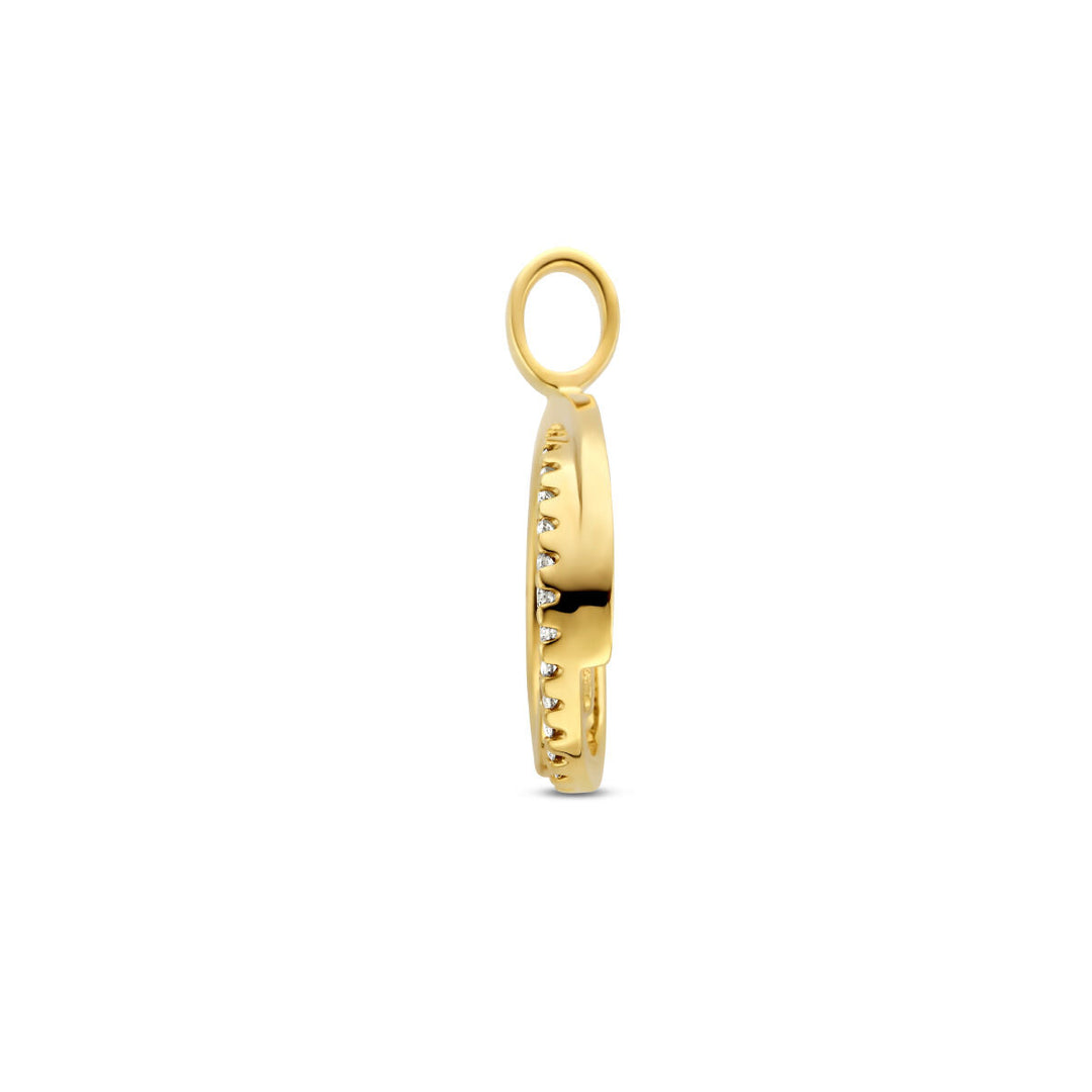 hanger rondje diamant 0.13ct h si 14K geelgoud
