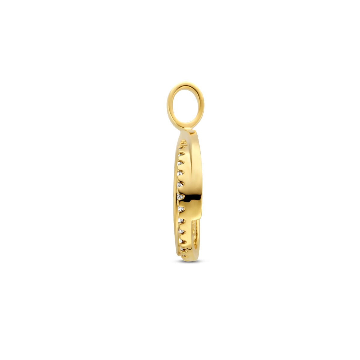 wisiorek okrągły diament 0.13ct h si 14K żółte złoto