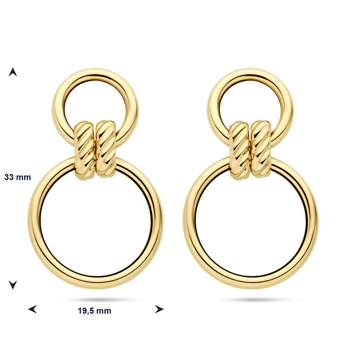 kolczyki koła 14K żółte złoto