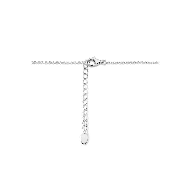 collier hartjes 40 + 4 cm zilver gerhodineerd