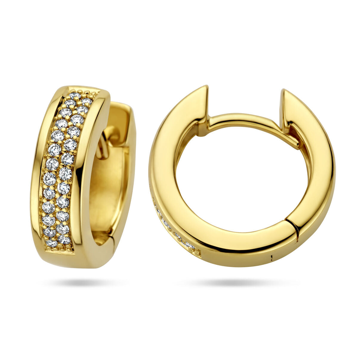klapoświnki diament 0.25ct (2x0.125ct) h si 14K żółte złoto