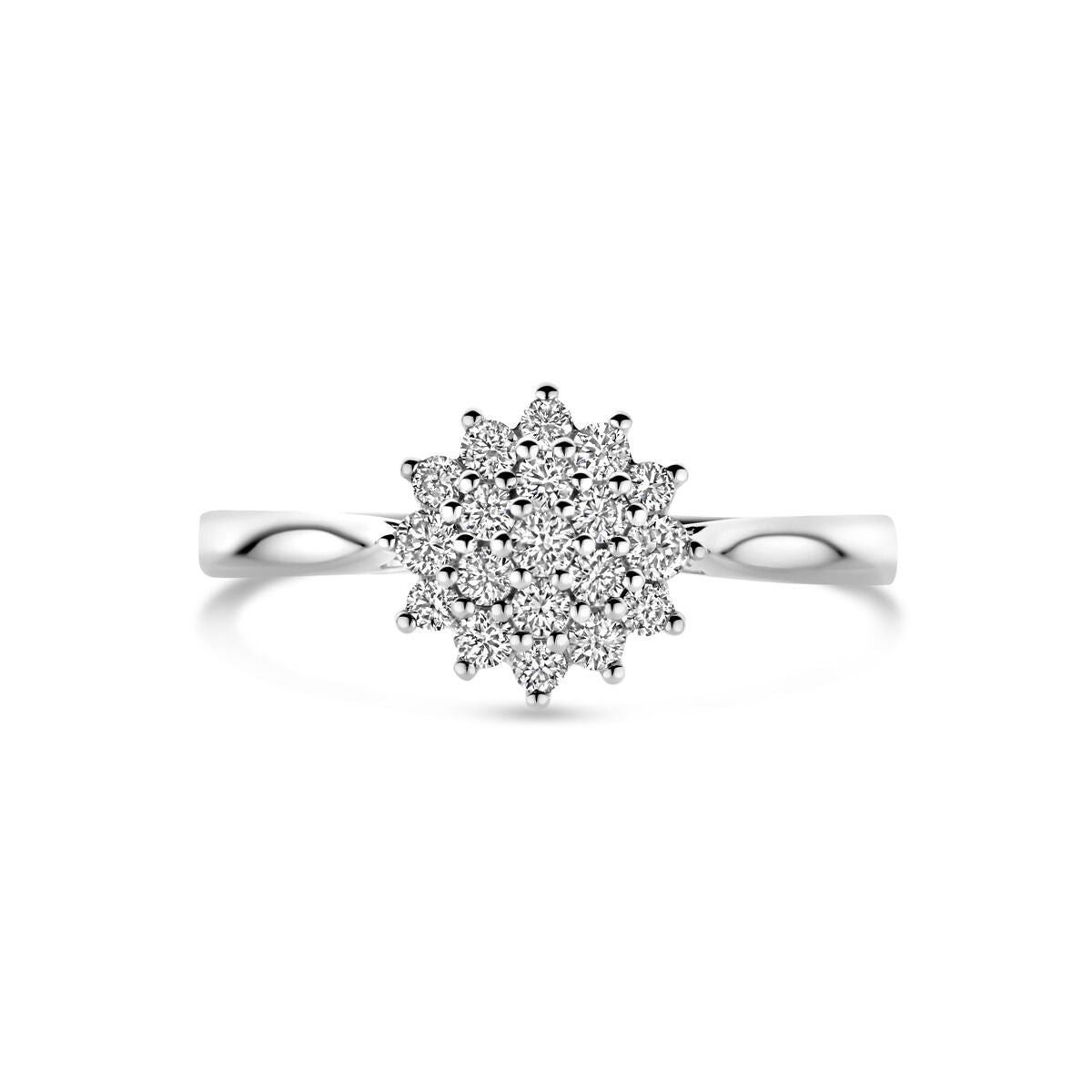 pierścionek z laboratorium hodowanego diamentu 0.33ct h si 14K białe złoto