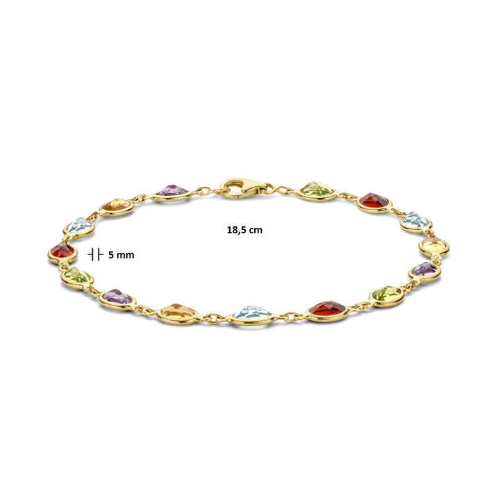 Gouden armband dames natuurlijke kleurstenen 14K
