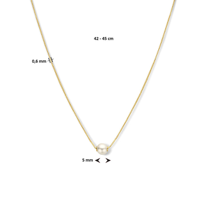 collier parel 42 - 45 cm 14K geelgoud