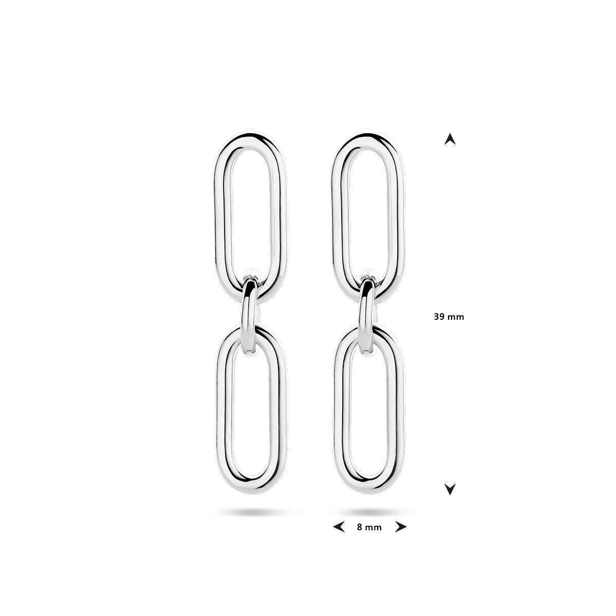 kolczyki paperclip okrągłe rurkowe srebro rodowane