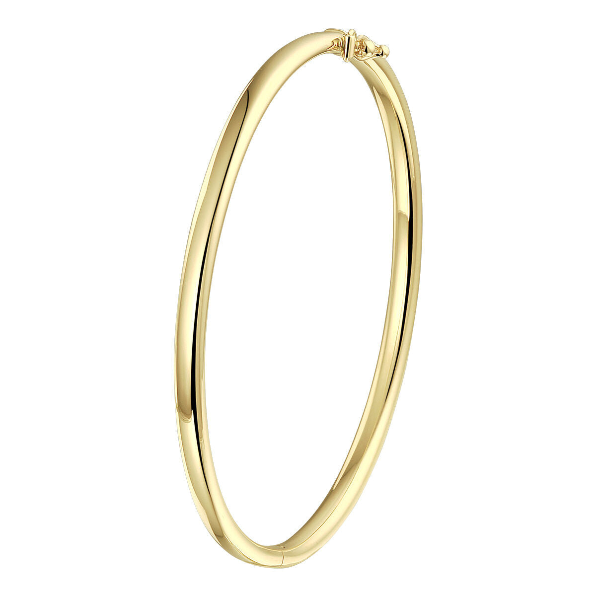 Bransoleta owalna z zawiasem 4,0 mm ze złotego 14K.