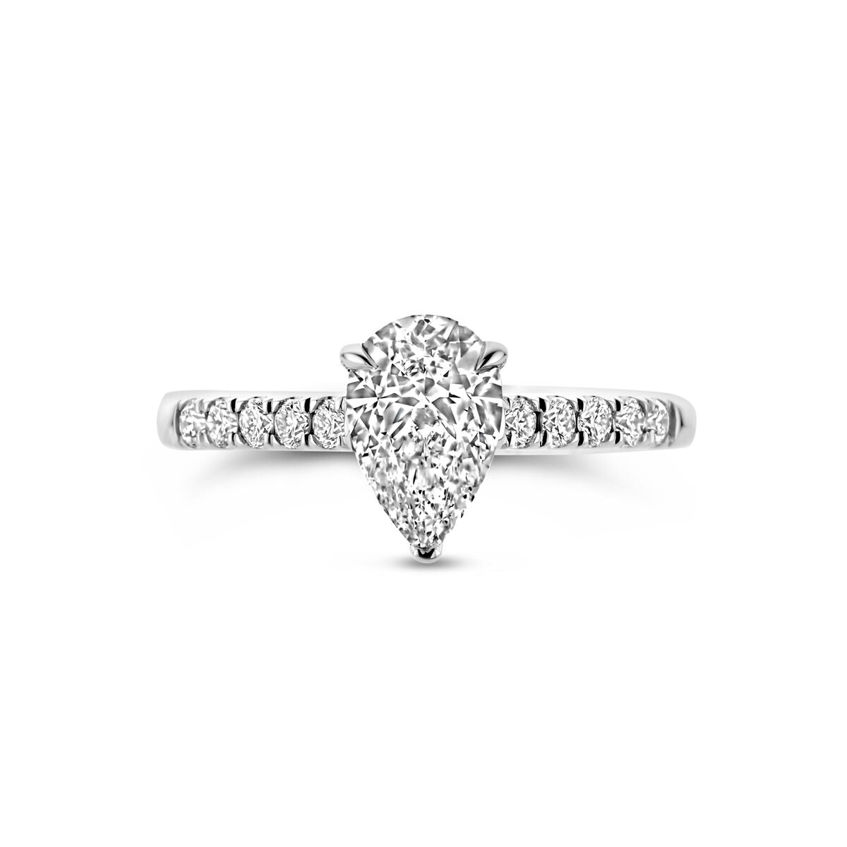 pierścionek diament lab grown 1.22ct h si 14K białe złoto