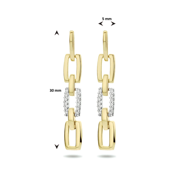 kolczyki diament 0.10ct (2x0.05ct) h si 14K bicolor złoto żółte/białe