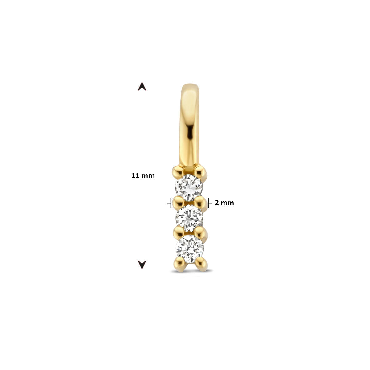 wisiorek diament 0.05ct h si 14K żółte złoto