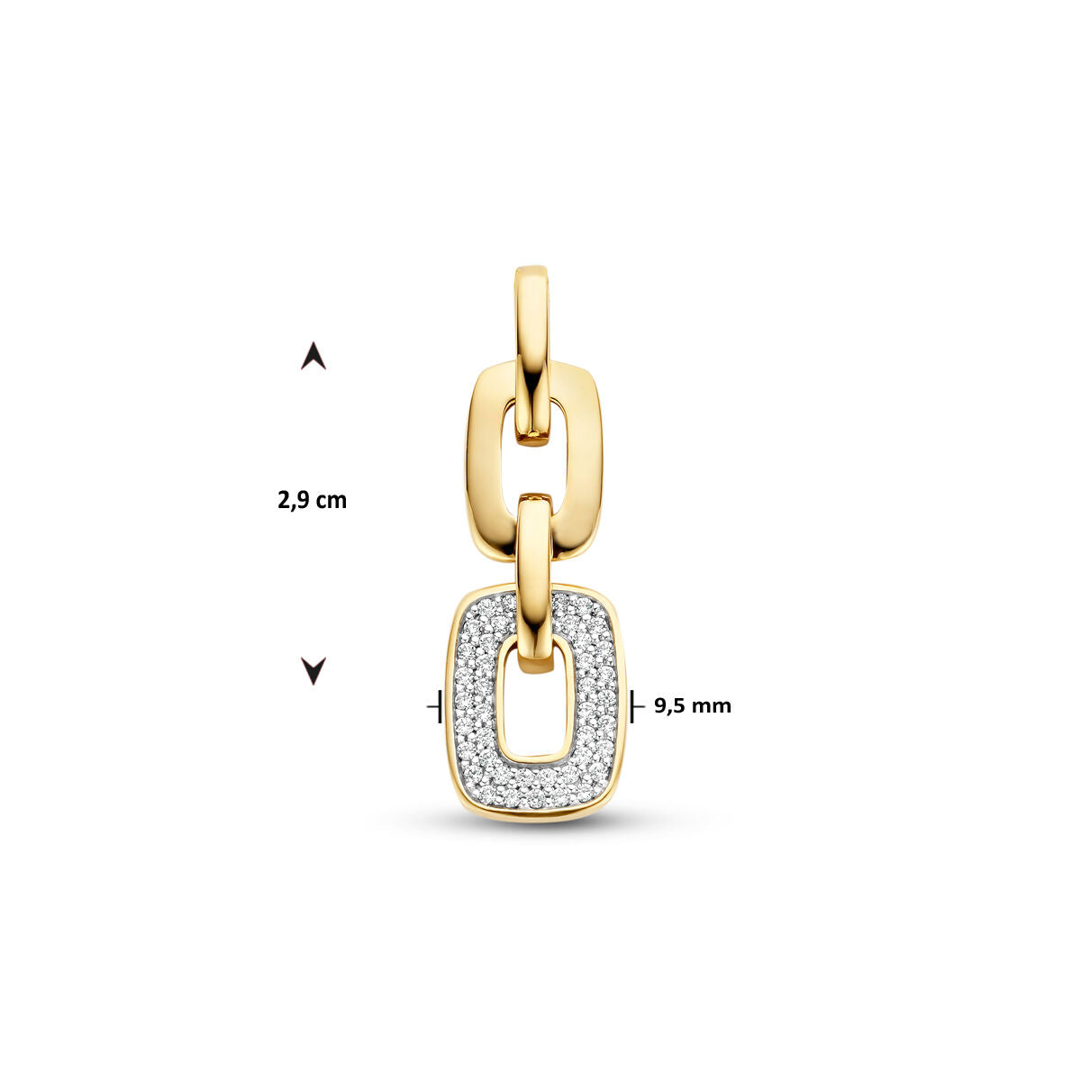 wisiorek ogniwo diament 0.18ct h si 14K żółte złoto