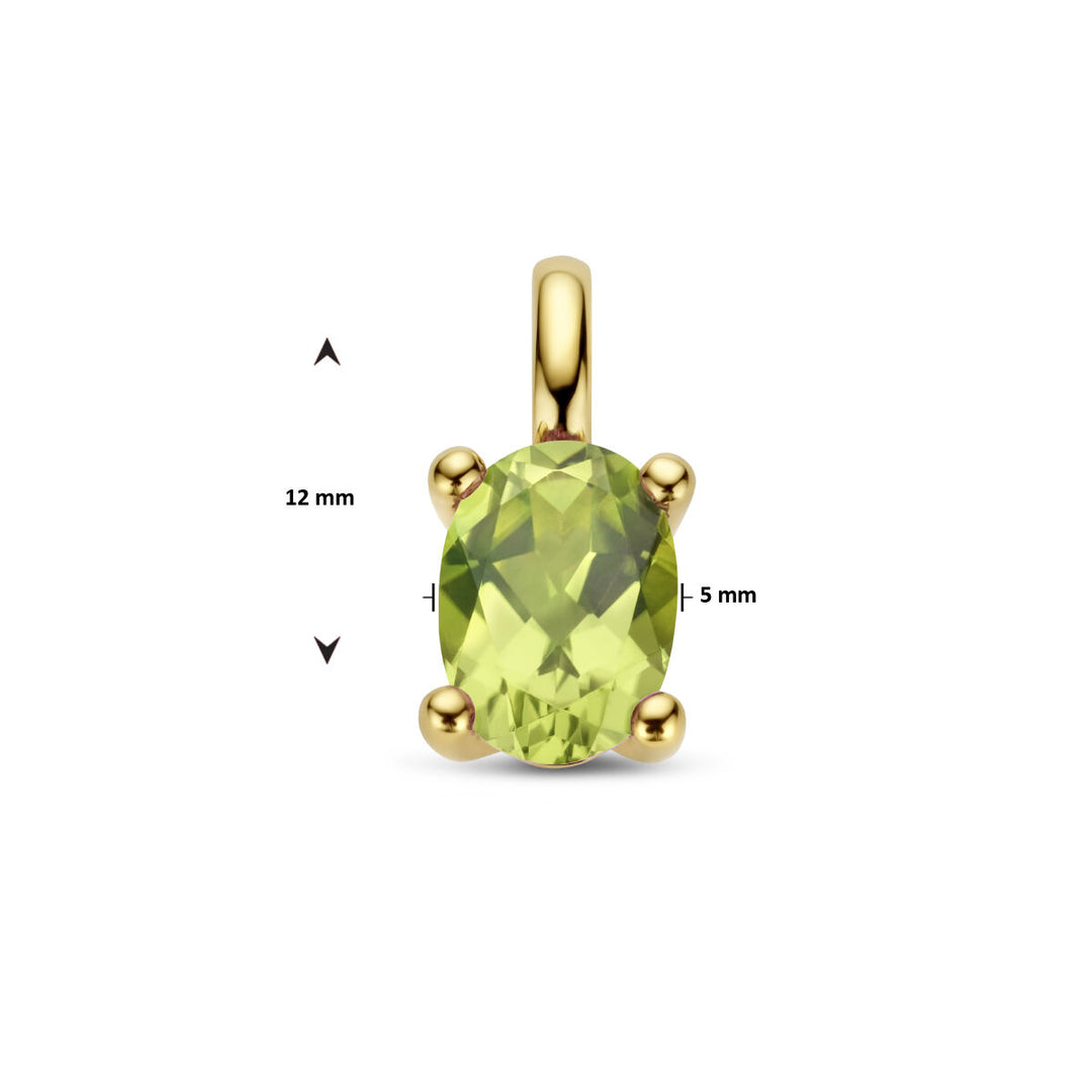 hanger peridot 14K geelgoud