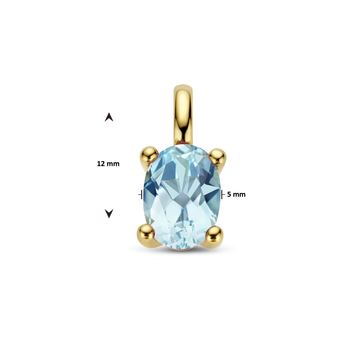 wisiorek niebieski topaz 14K żółte złoto