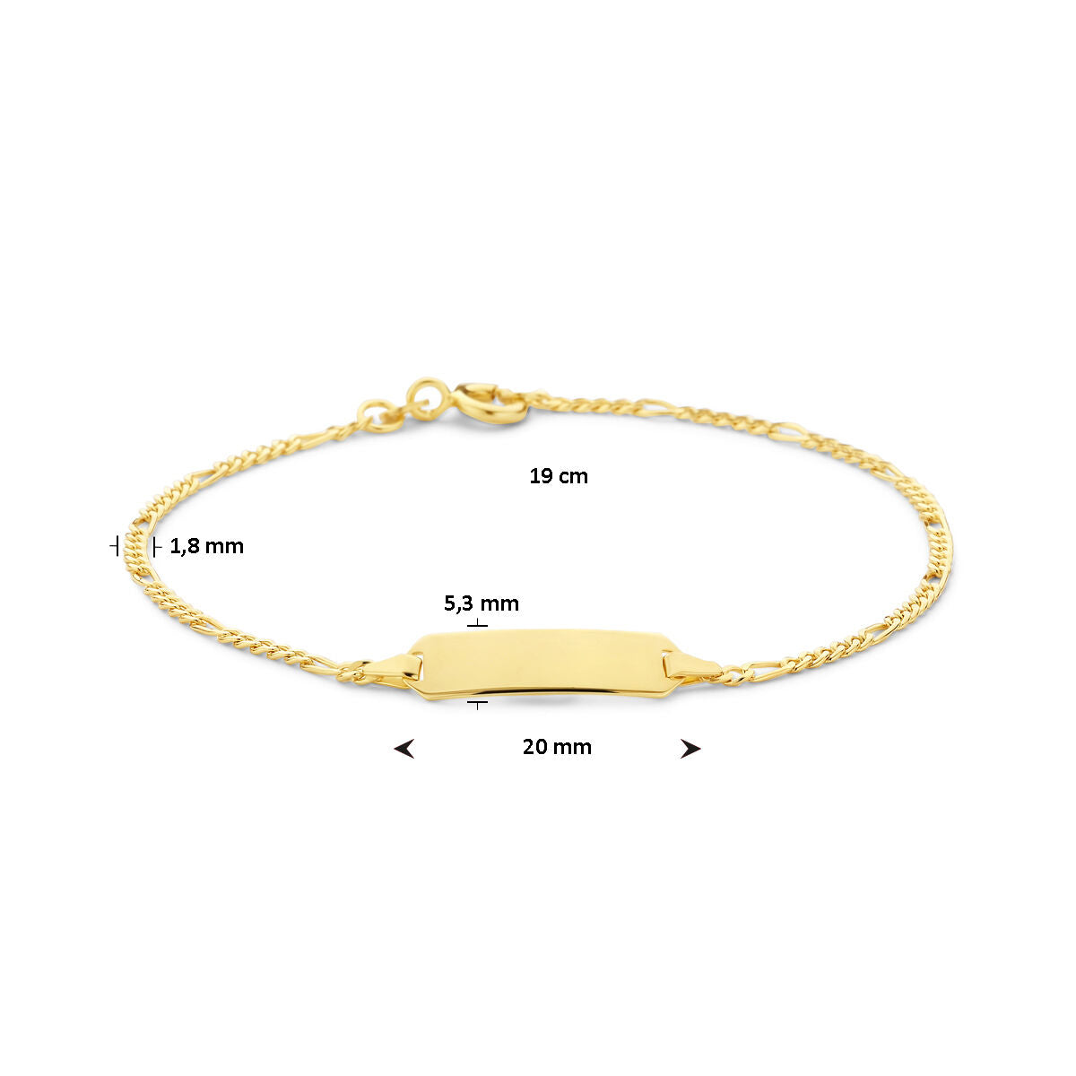 grawerowana bransoletka 19 cm 14K żółte złoto