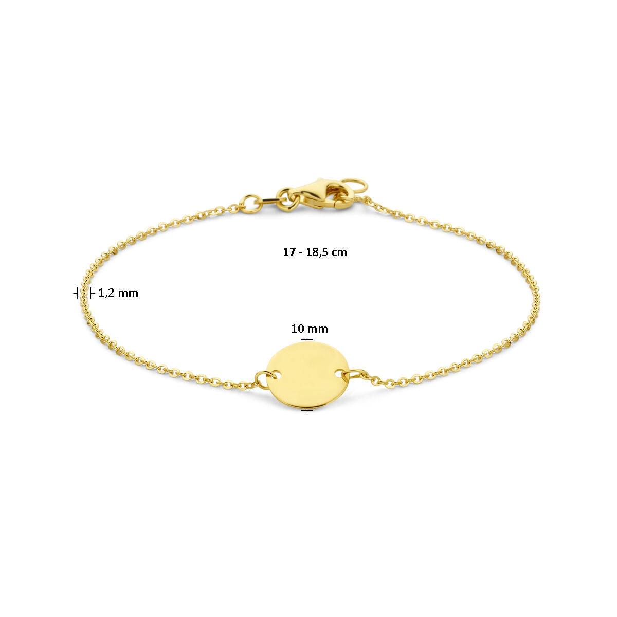 bransoletka okrągła 17 - 18,5 cm 14K żółte złoto