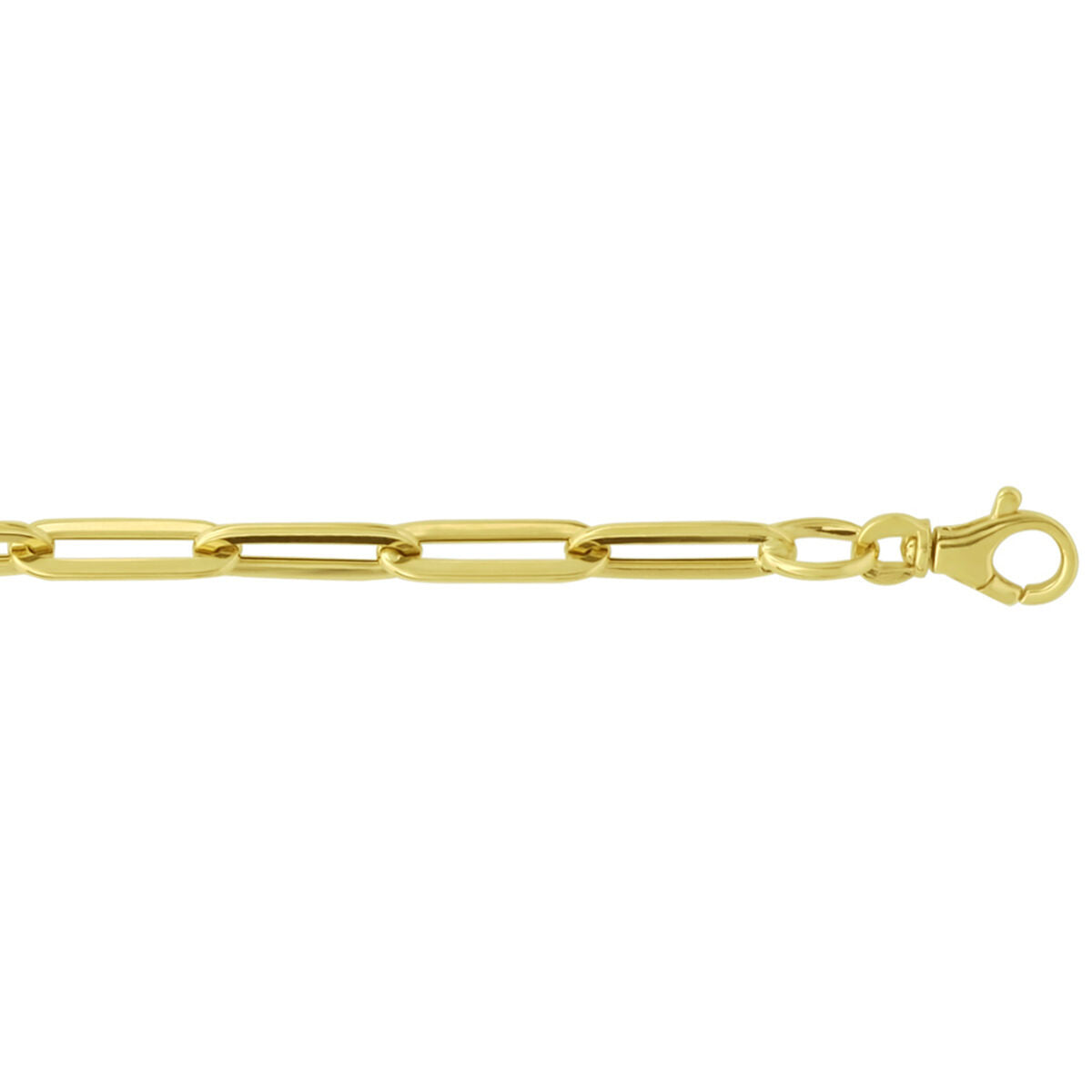 bransoletka paperclip płaska rura 5,0 mm 19 cm 14K żółte złoto