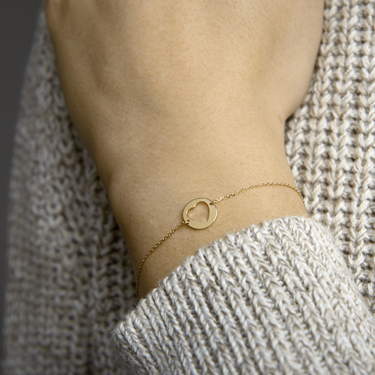 bransoletka serce 16,5 - 17,5 - 18,5 cm 14K żółte złoto