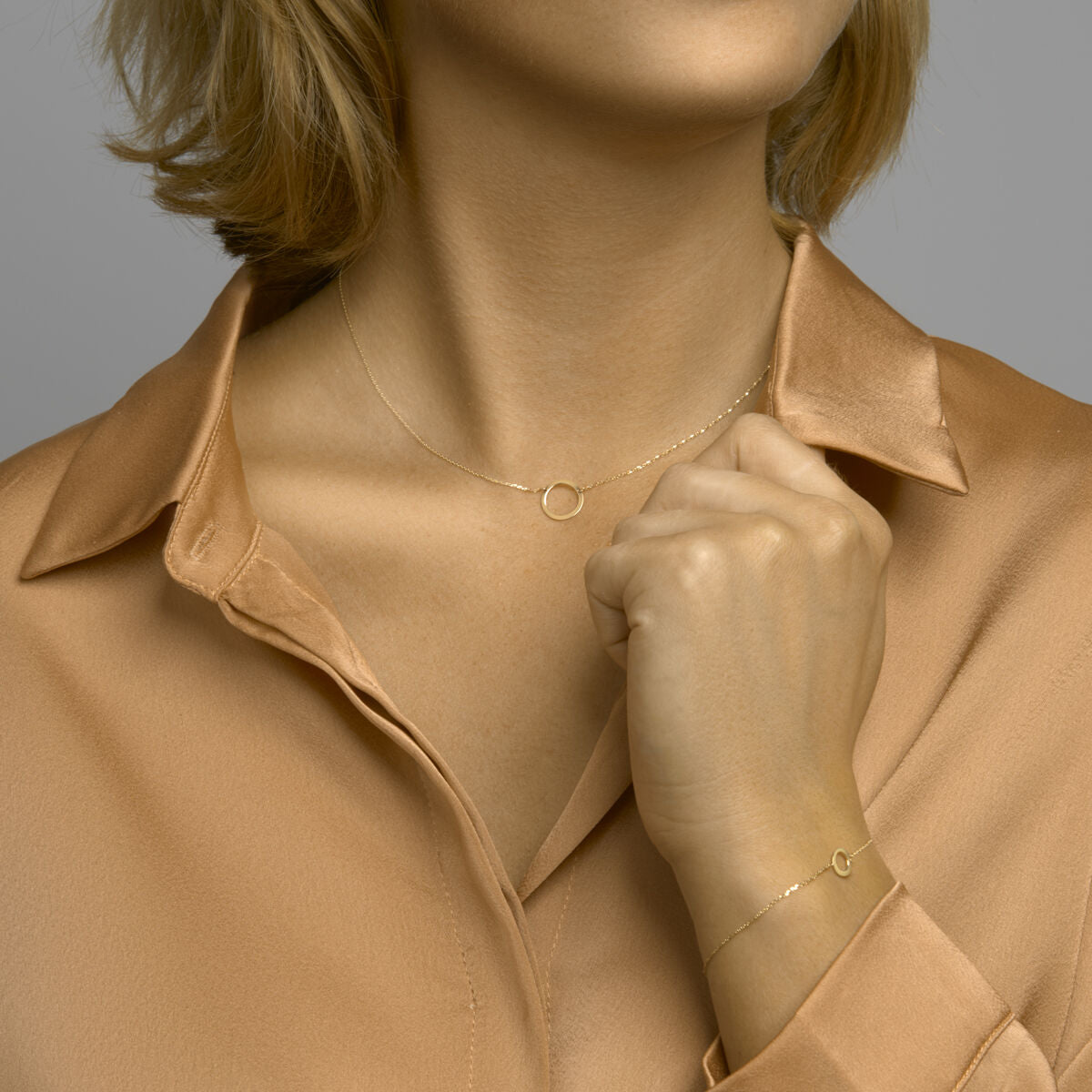 bransoletka okrągła 16,5 - 17,5 - 18,5 cm 14K żółte złoto