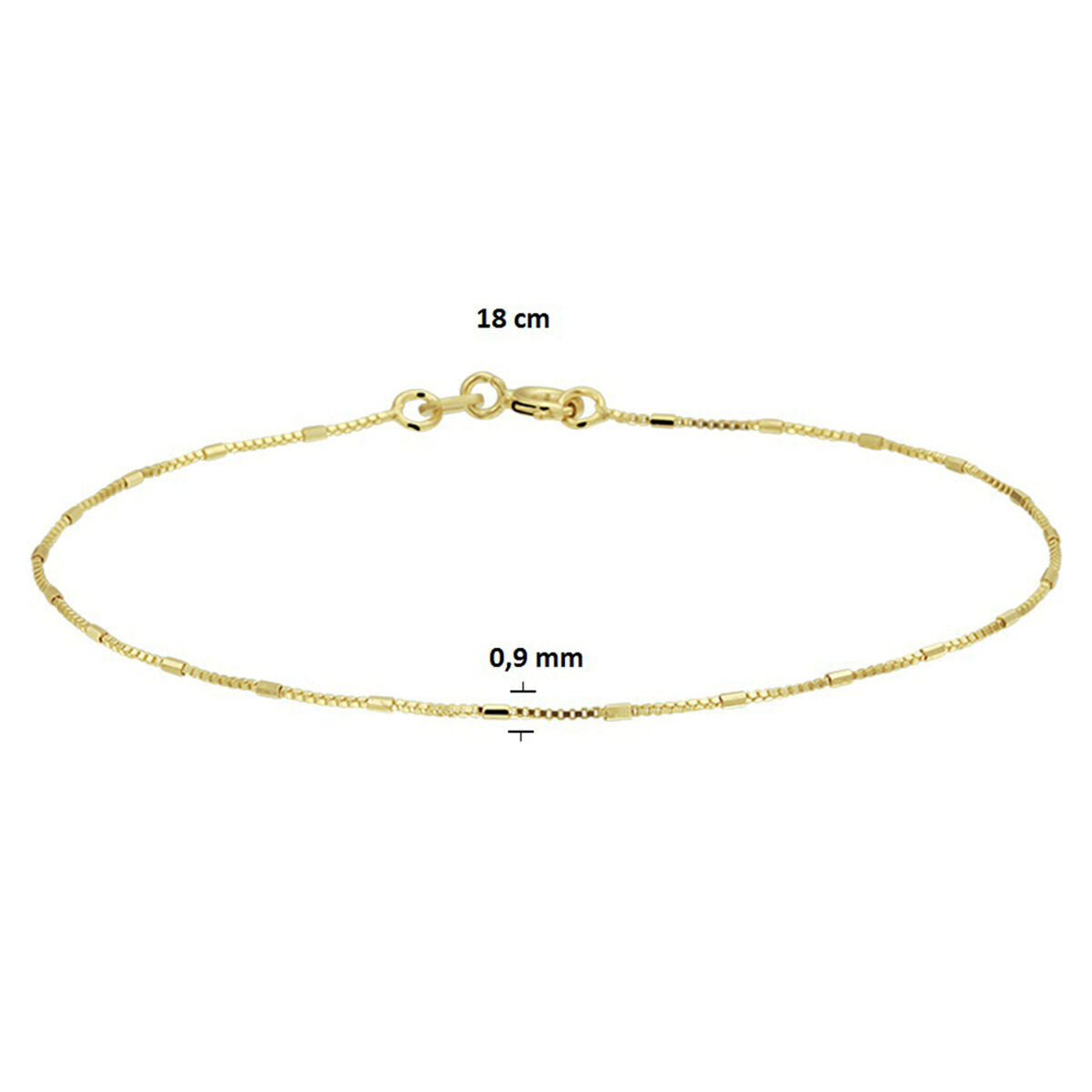 bransoletka wenecka i pręty 0,9 mm 18 cm 14K żółte złoto