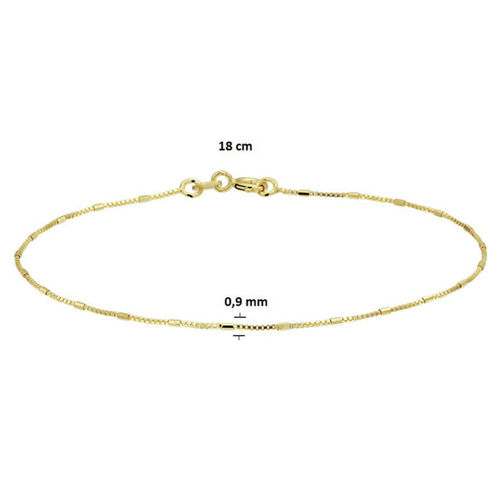 armband venetiaans en staafjes 0,9 mm 18 cm 14K geelgoud