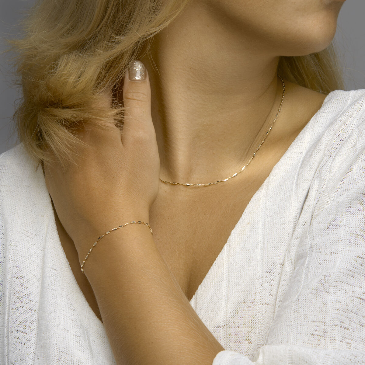 bransoletka z płytkami 1,5 mm 16 - 17 - 18 cm 14K żółte złoto