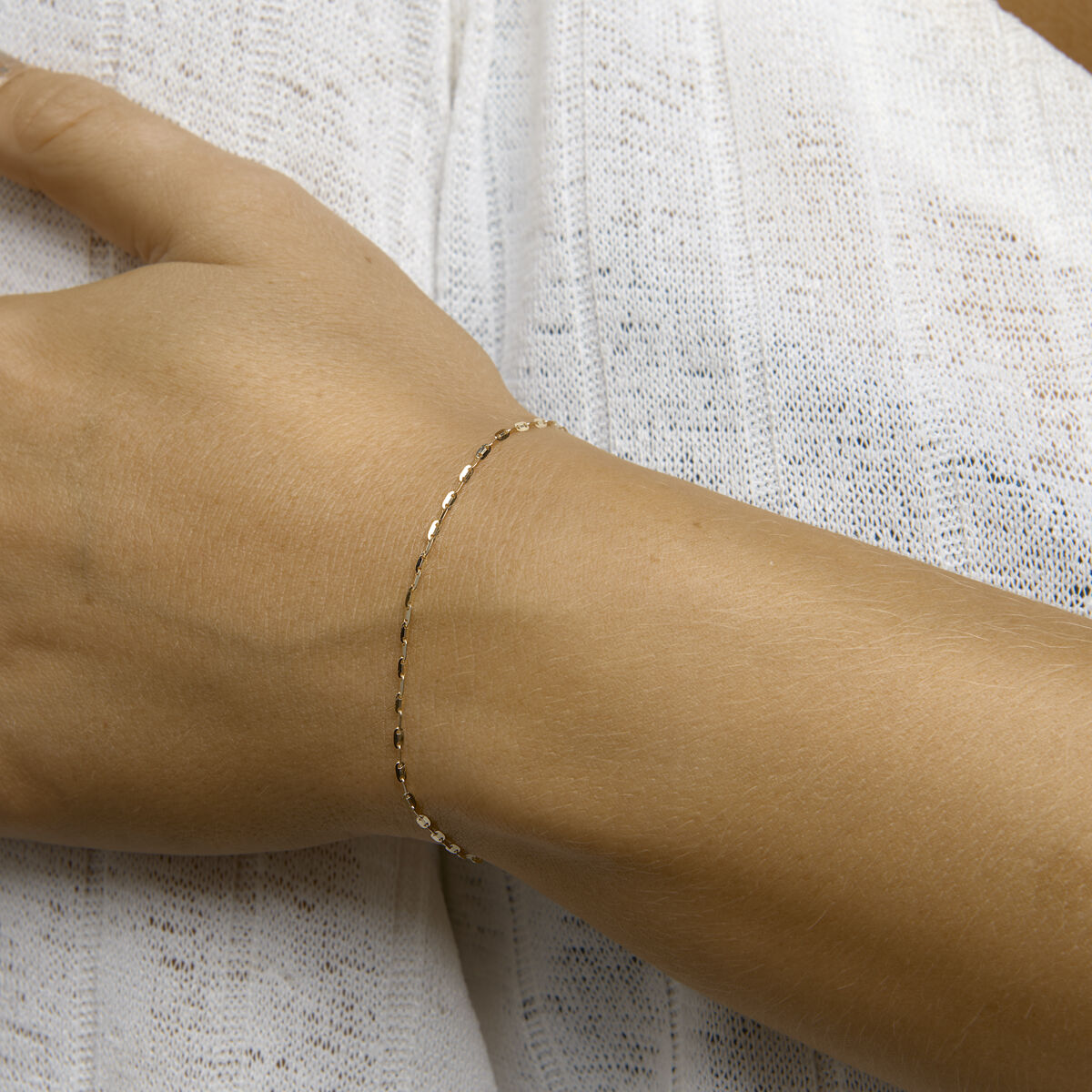 bransoletka z płytkami 1,5 mm 16 - 17 - 18 cm 14K żółte złoto