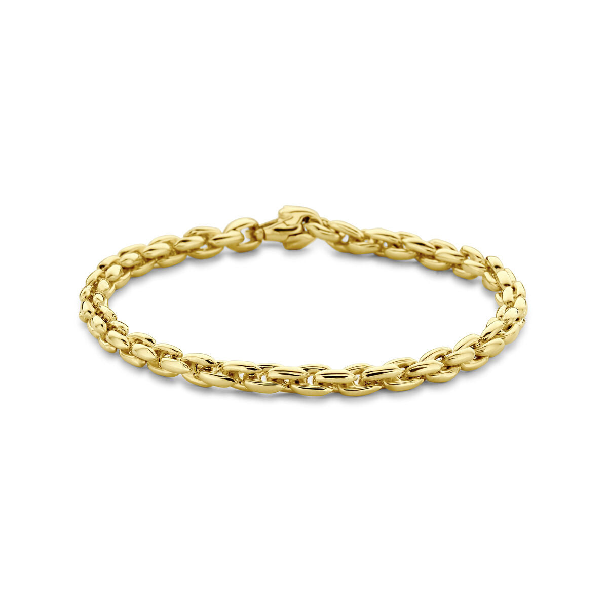 bransoletka fantazyjna o ogniwach 4,5 mm, długość 19 cm, wykonana z 14K złotego złota