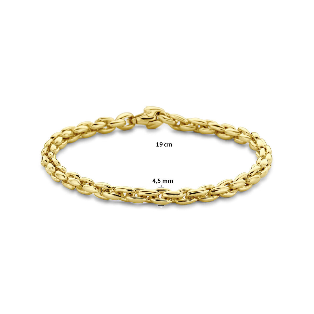 armband fantasie schakel 4,5 mm 19 cm 14K geelgoud