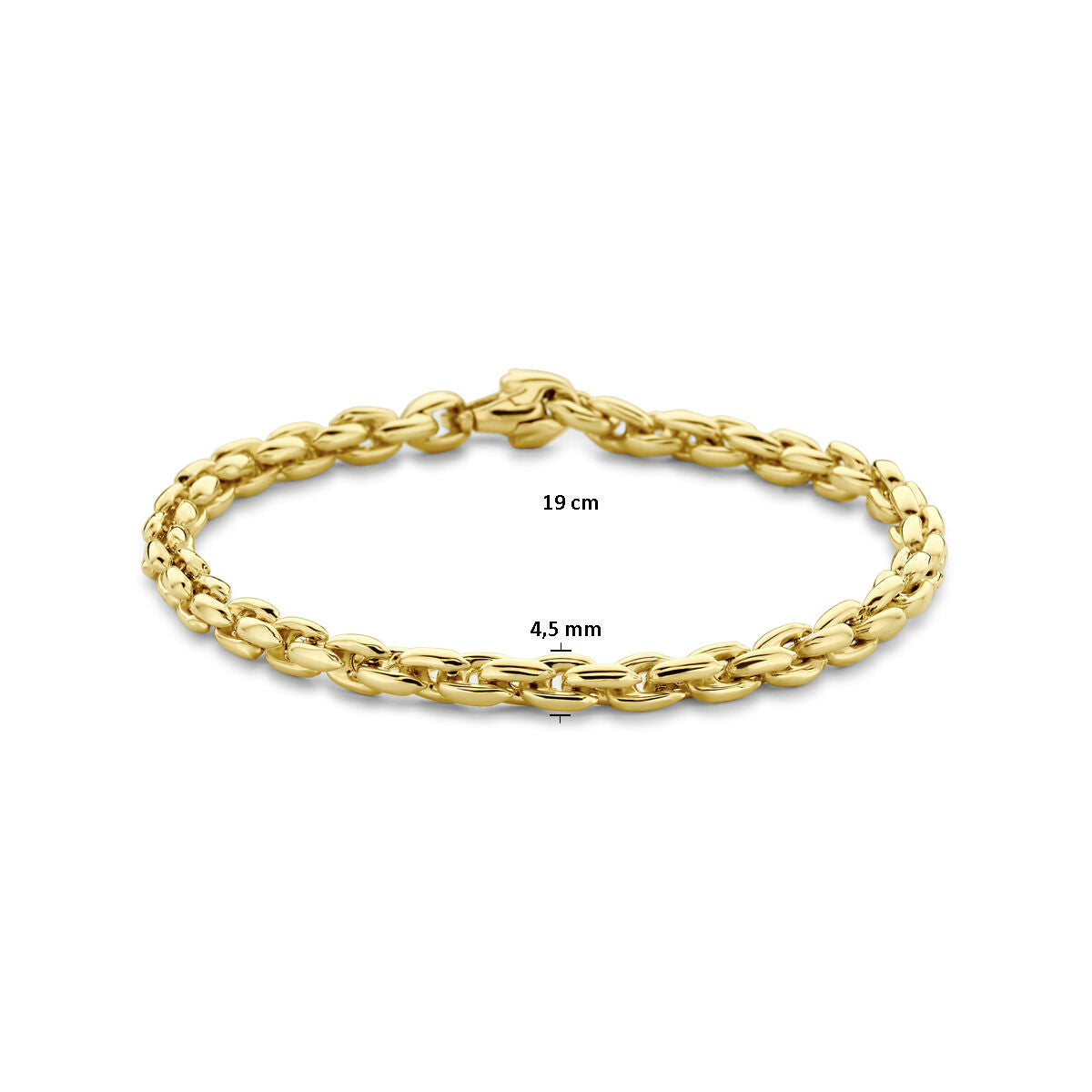 bransoletka fantazyjna ogniwo 4,5 mm 19 cm 14K żółte złoto