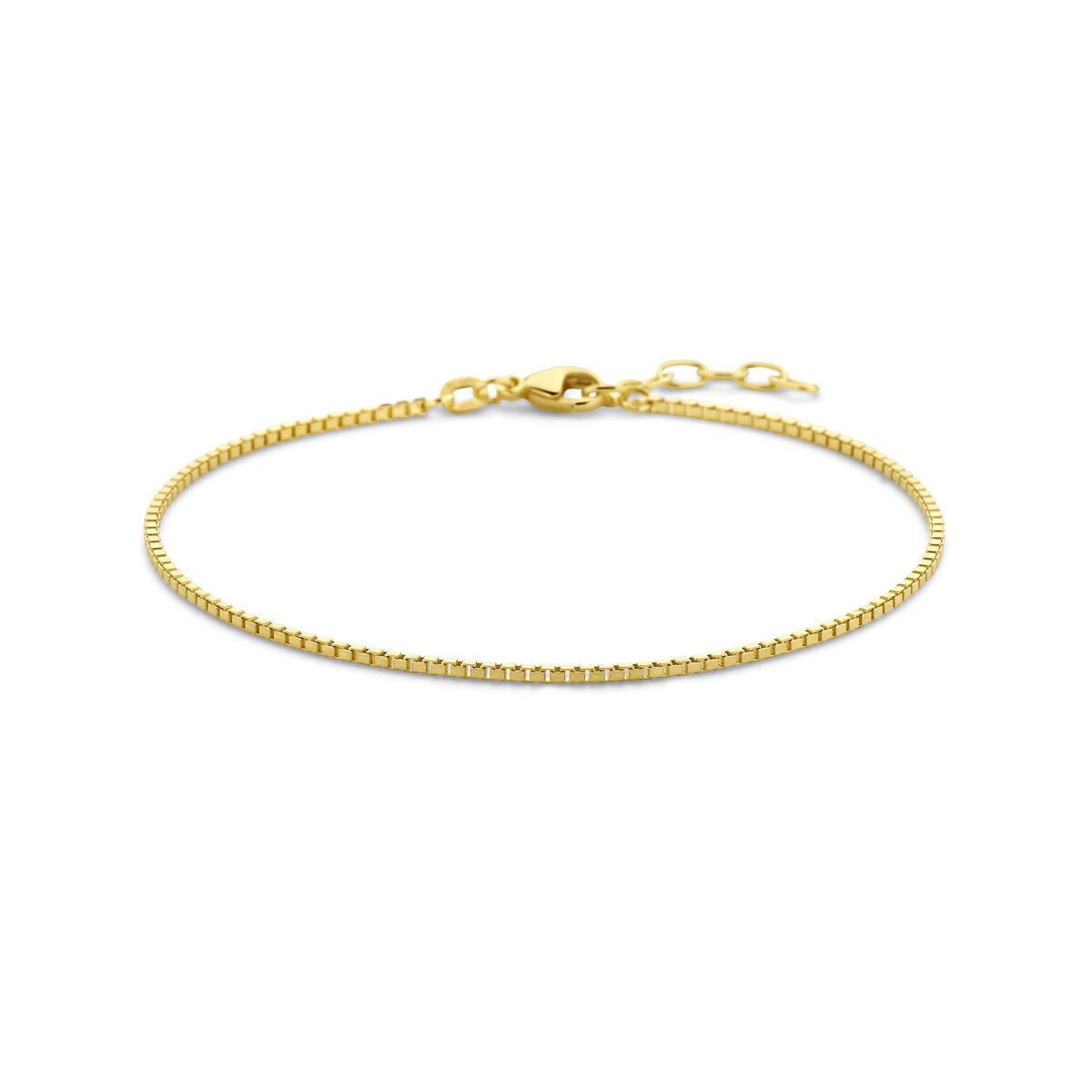 Bransoletka wenecka 1,3 mm o długości 19 + 2 cm w 14K żółtym złocie.