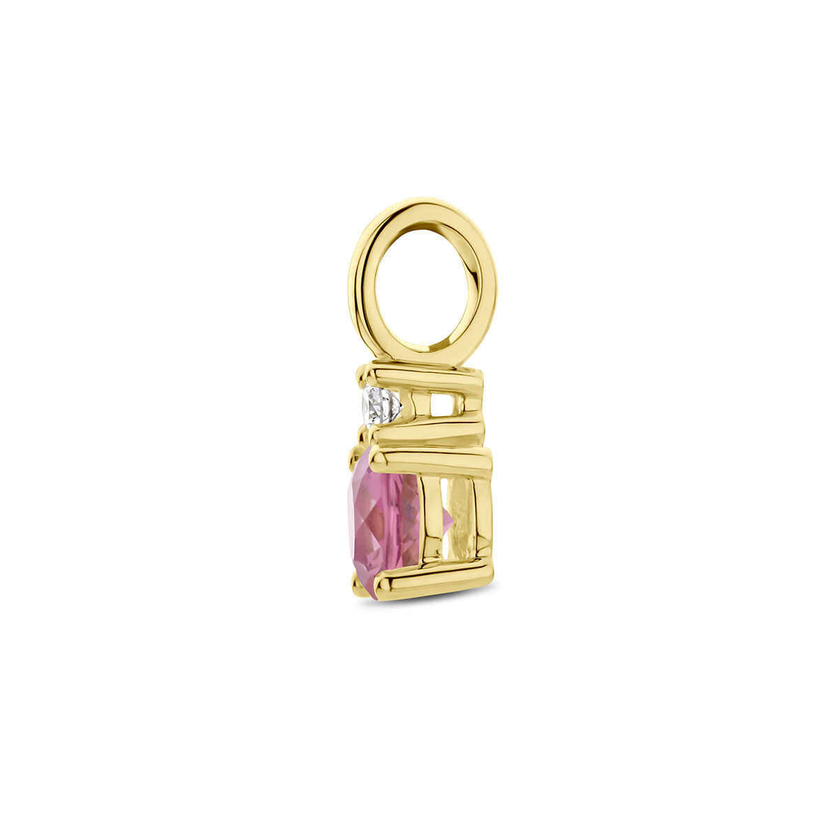 wisiorek z kamieniem urodzinowym i diamentem 0.02ct h p1 14K żółte złoto