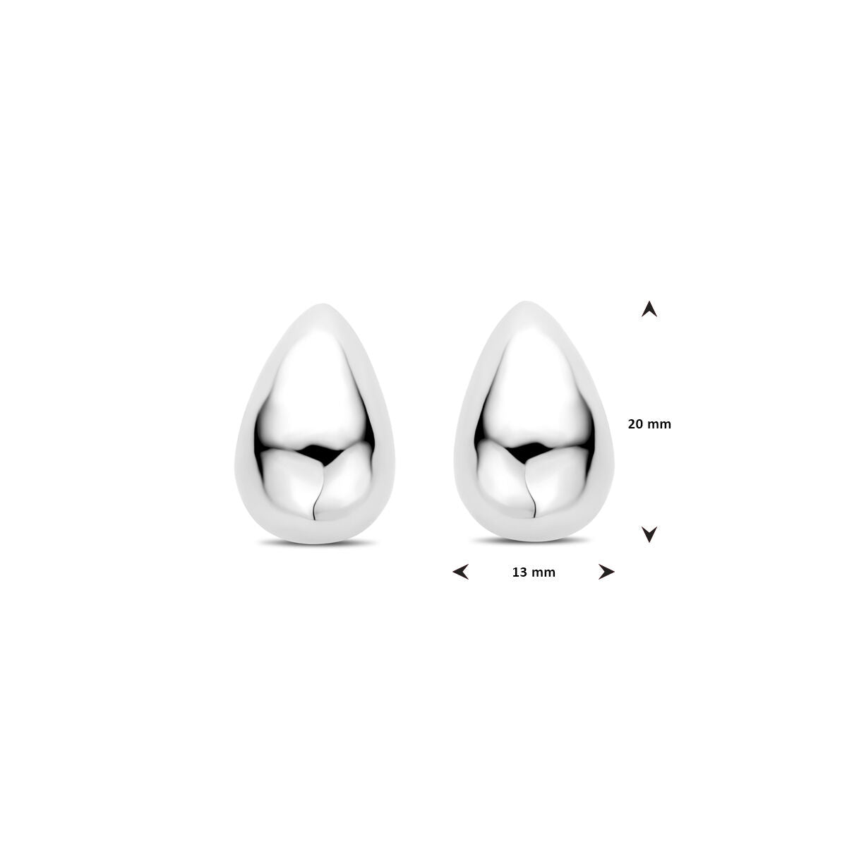 kolczyki wkrętki kropla 20 mm srebro rodowany
