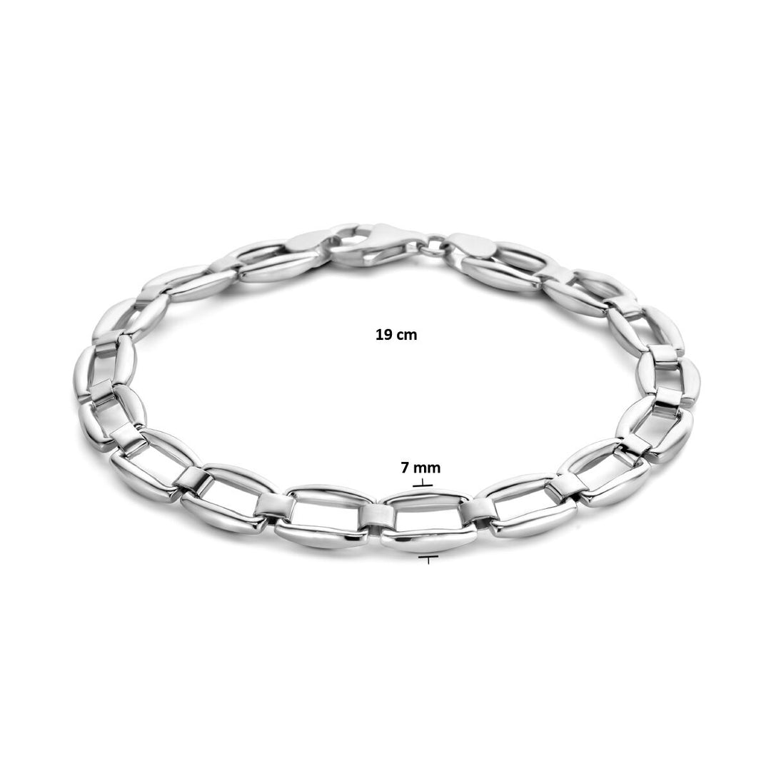 armband 7,0 mm 19 cm zilver gerhodineerd