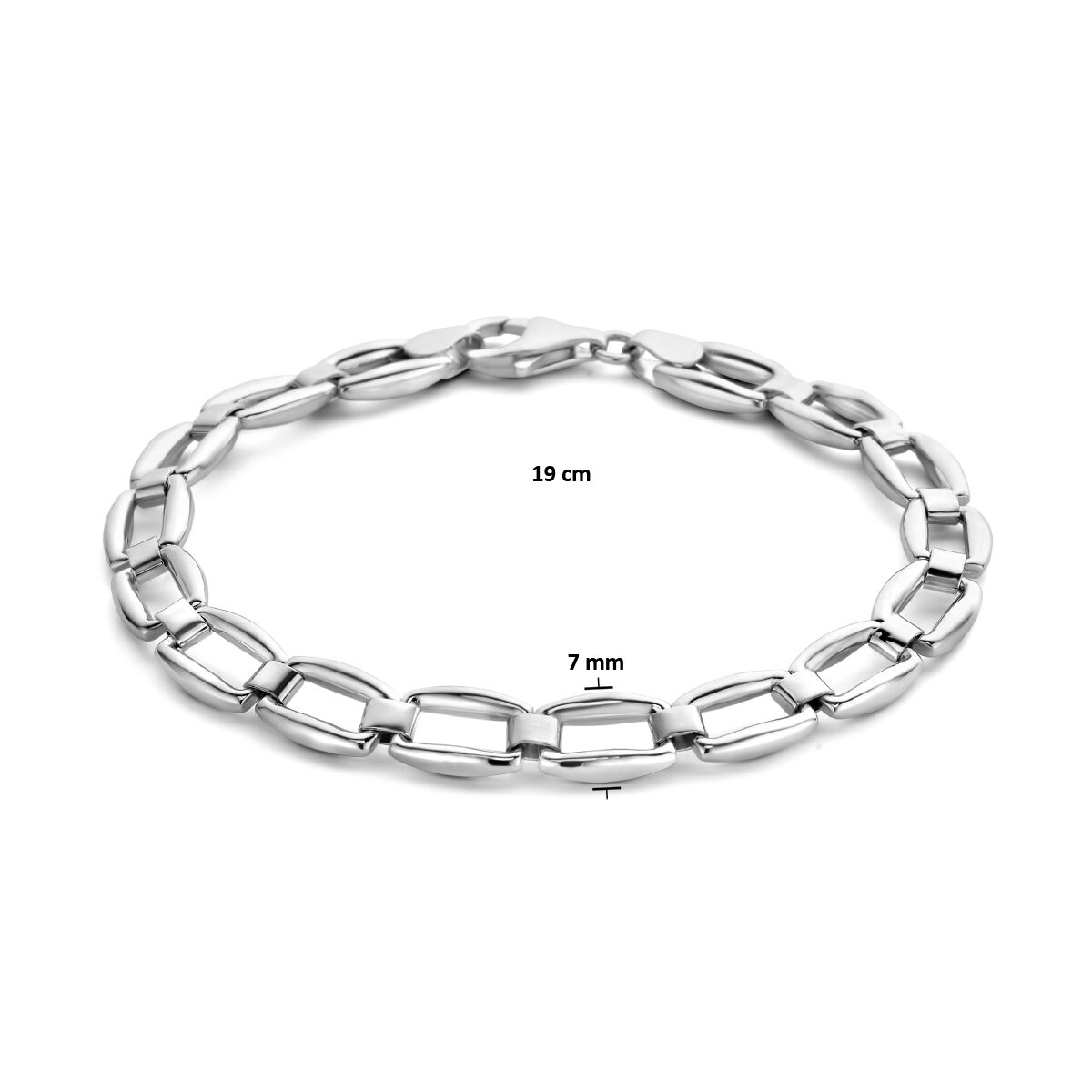 bransoletka 7,0 mm 19 cm srebro rodowany