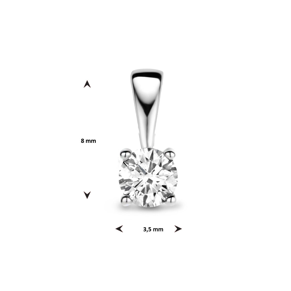 wisiorek diament h si 14K białe złoto