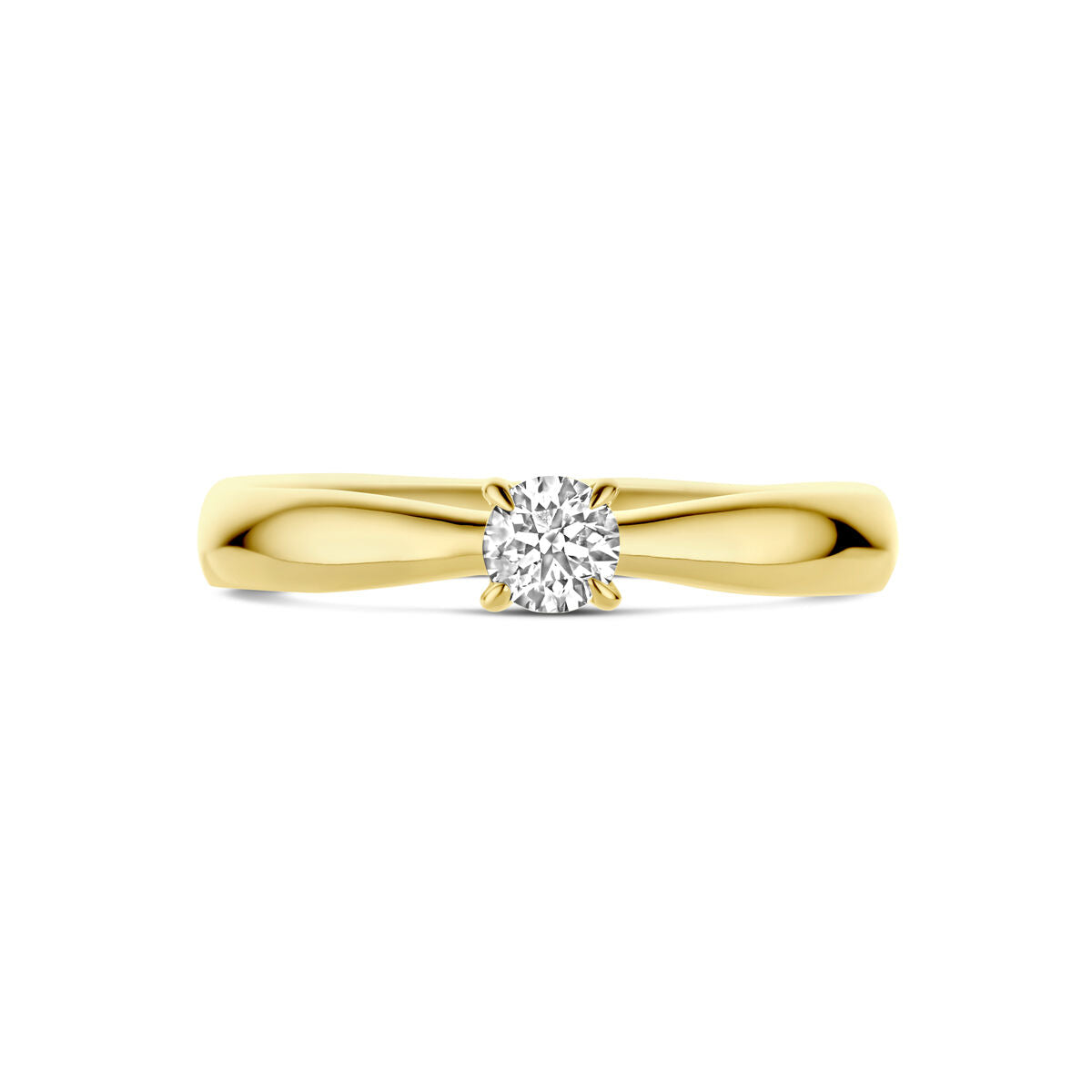 pierścionek z diamentem 0.25ct h si 14K żółte złoto