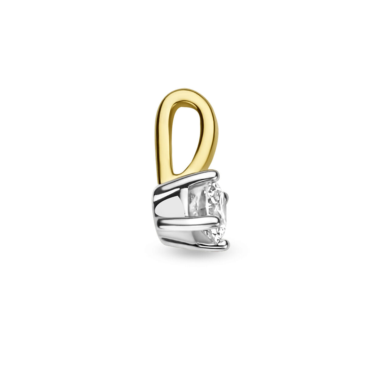 wisiorek diament h si 14K bicolor złoto żółte/białe