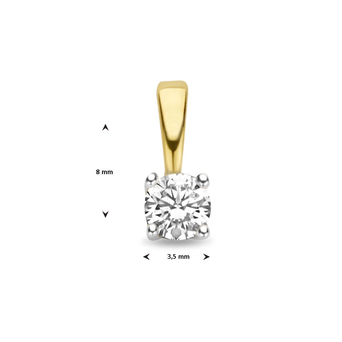 wisiorek diament h si 14K bicolor złoto żółte/białe