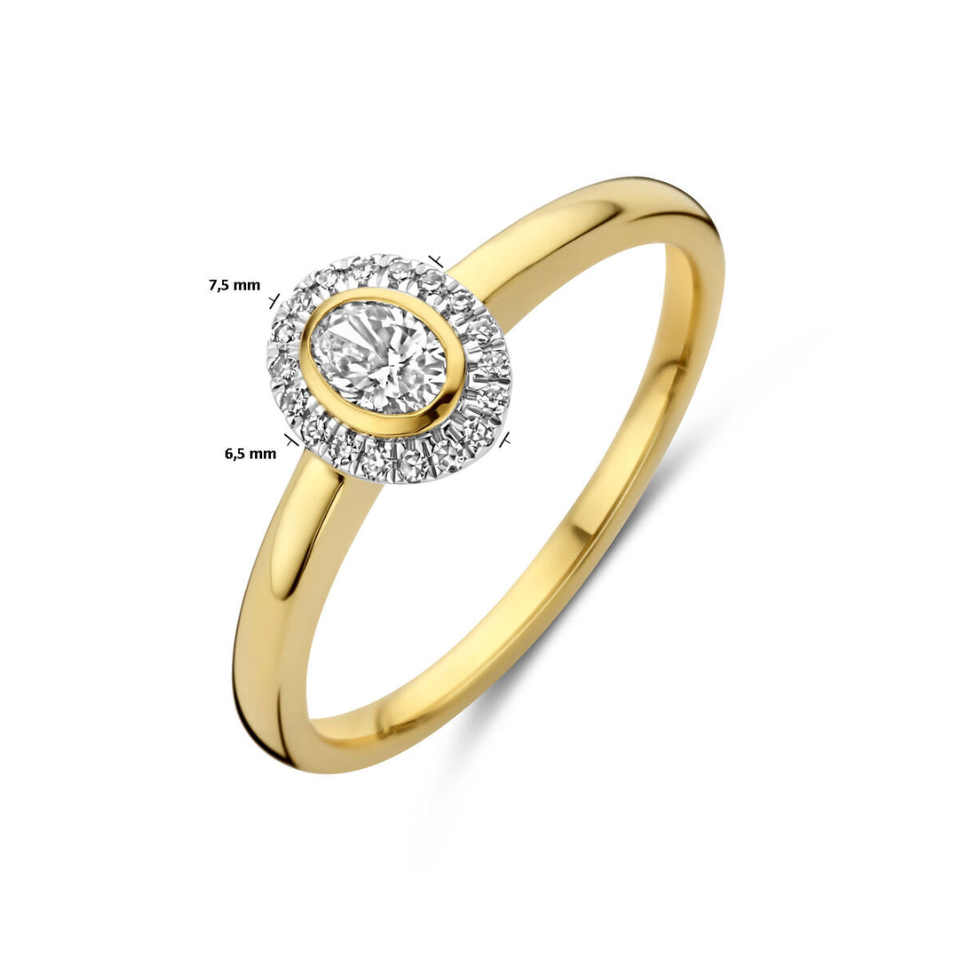 ring diamant 0.25ct h si 14K geelgoud
