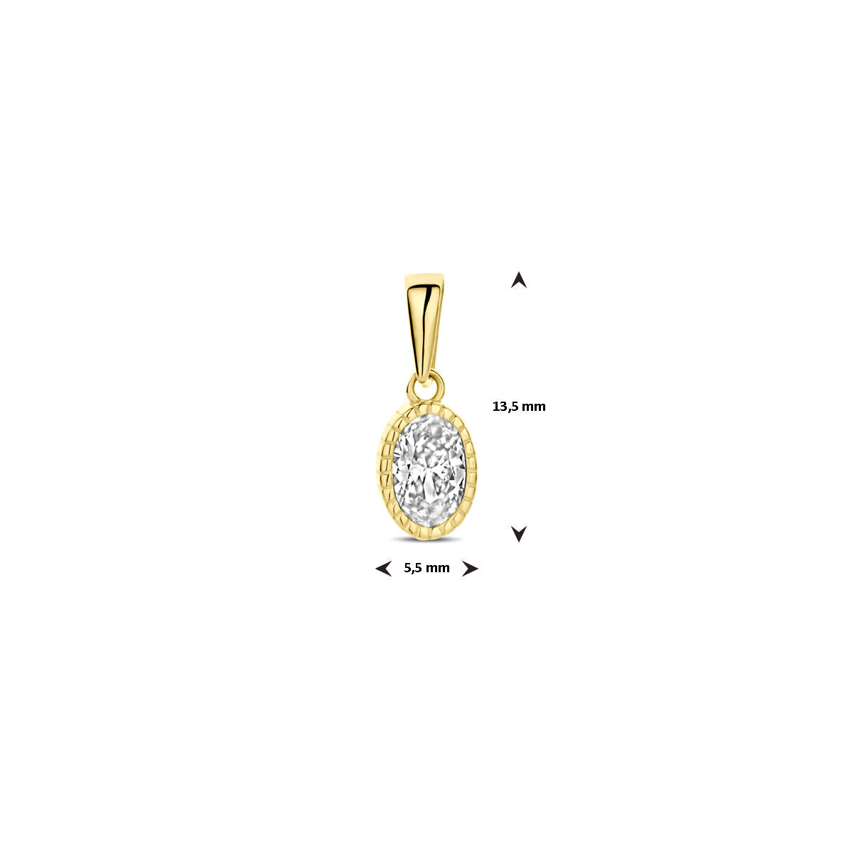 wisiorek cyrkonia 13,5 mm 14K żółte złoto