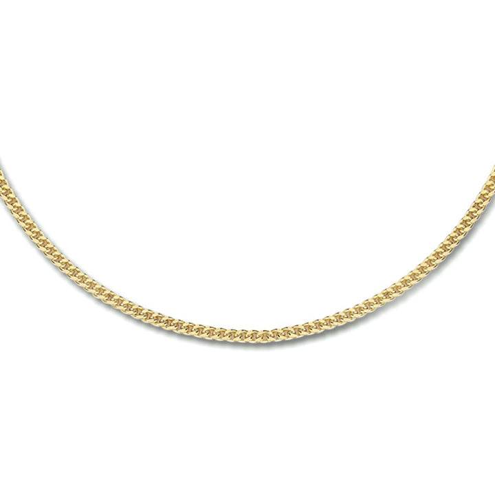 collier gourmette 4-zijdes geslepen 1,8 mm 3 micron zilver verguld (geel)