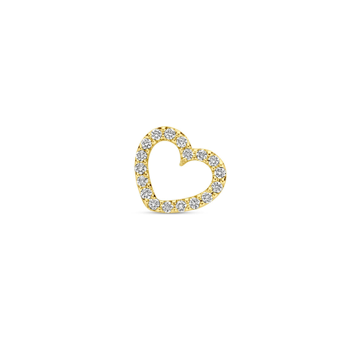 Wisiorek w kształcie serca z diamentami 0,05 ct, wykonany z 14K żółtego złota.