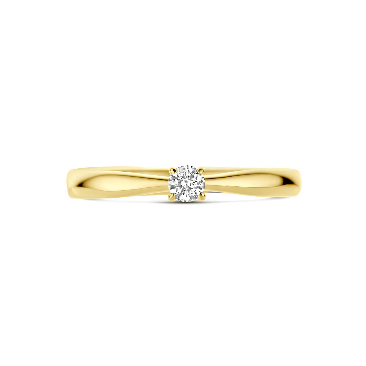 pierścionek zaręczynowy diament 0.10ct h si 14K żółte złoto