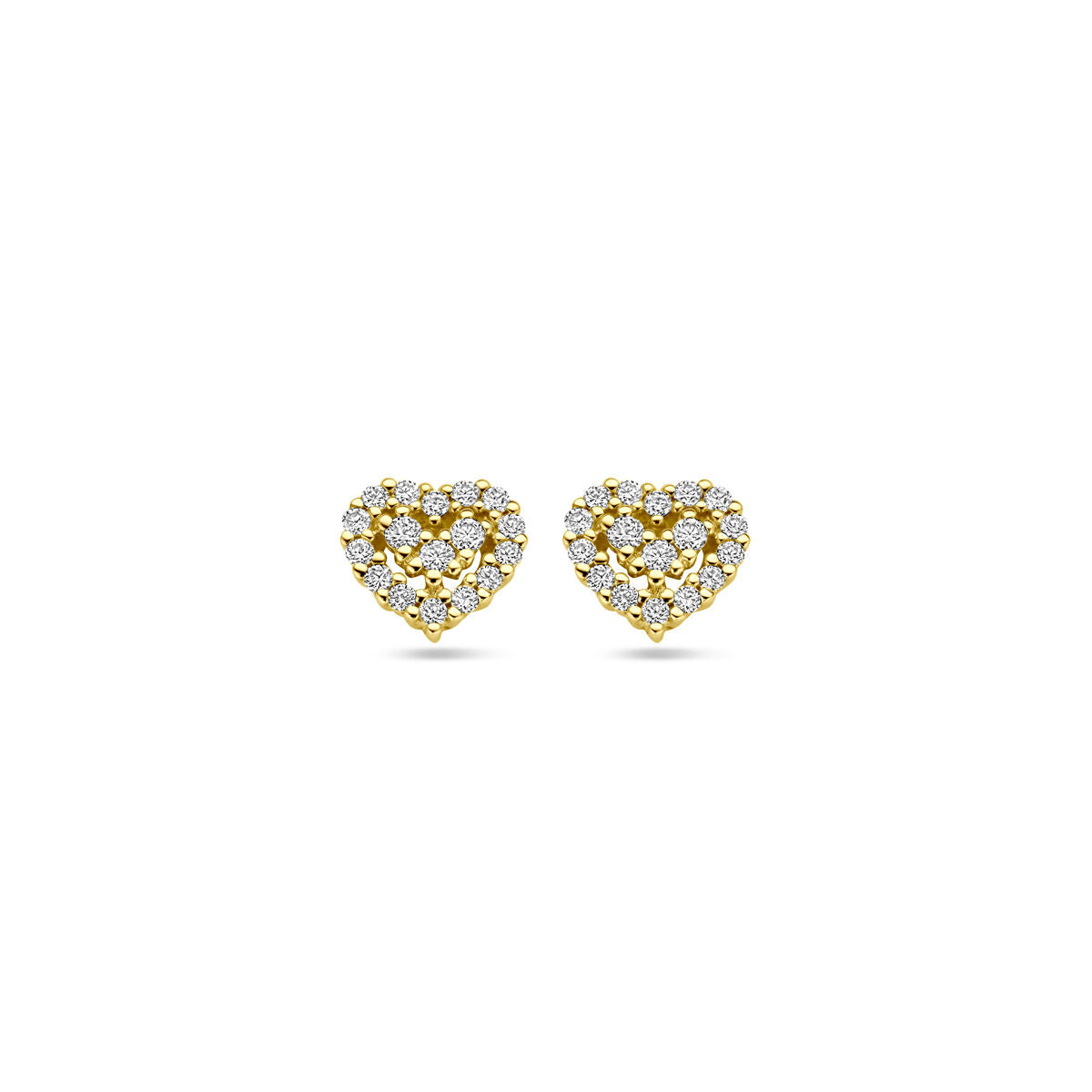 kolczyki wkrętki serce diament 0.16ct (2x 0.08ct) h si 14K żółte złoto