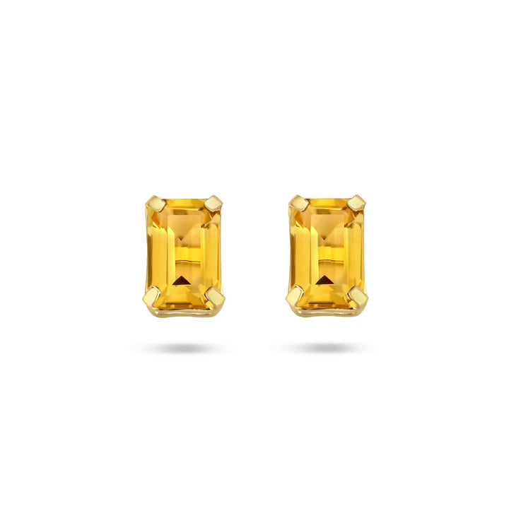 oorknoppen citrien 14K geelgoud