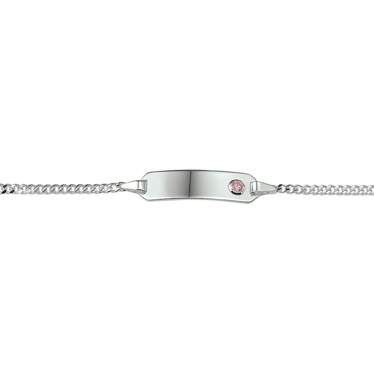 graveerarmband zirkonia 11 - 13  cm zilver gerhodineerd