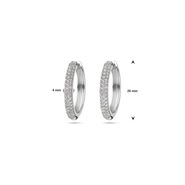 klapoorringen zirkonia zilver gerhodineerd